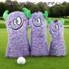 HELLO NRC Golf Set for Fairway and Utility Clubs Elastic Back Cute Purple Spotted Monster Soft Plush Adjustable Number and Alphabet Fits Most Golf
