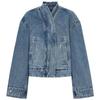 MO&Co. Women's V-Neck Short Denim Jacket