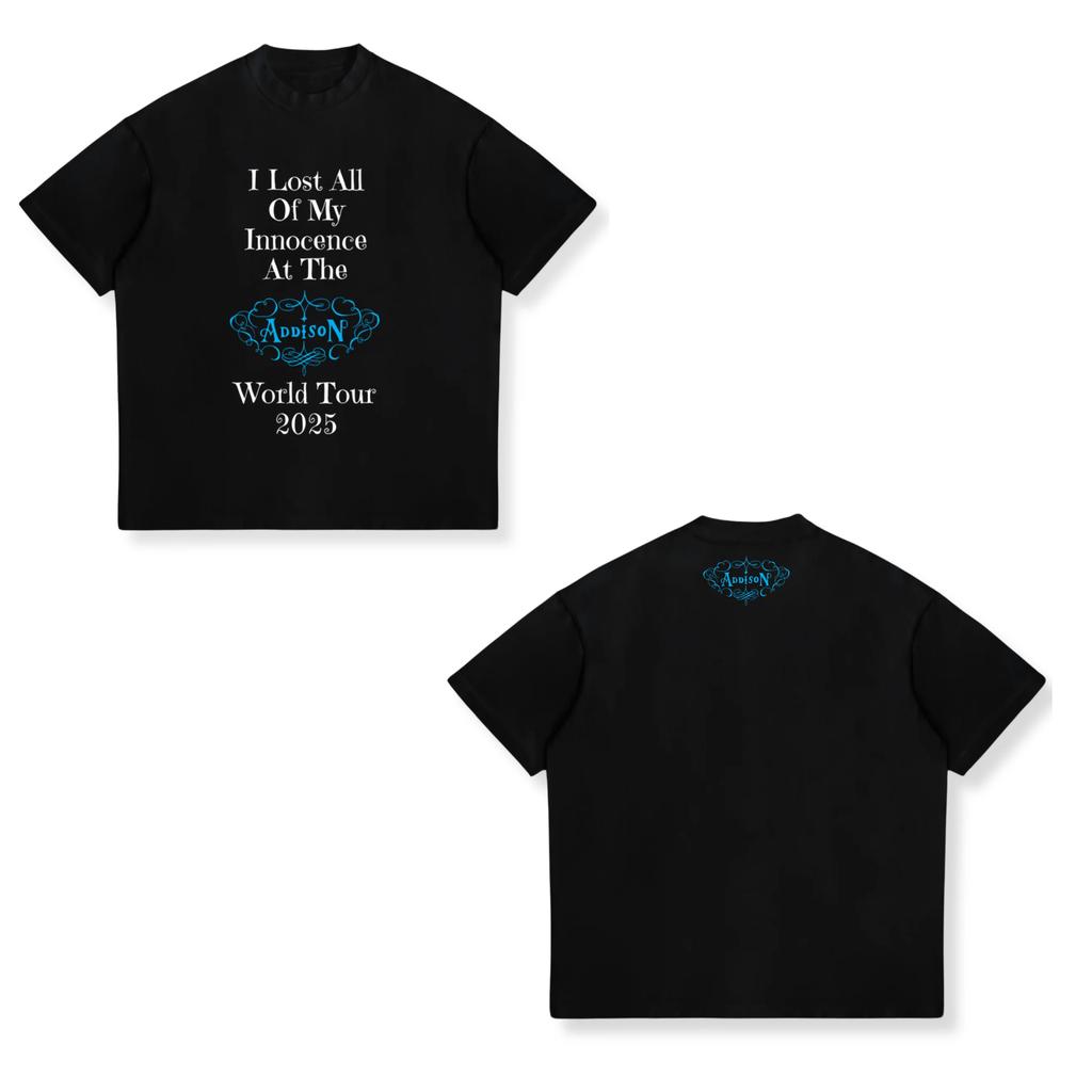 Addison Rae 20252026 Tour Vintage Graphic T Shirt Unisex Women Fashion Aesthetics Tshirt Shortsleeved Cotton Harajuku Tshirts