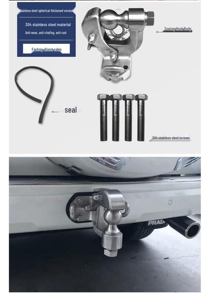 Toyota Prado 03-22 Rear Tow Hook Bumper Tow Ball Mod Parts