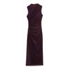 Jnleaog Autumn New Women's Clothing Fashion Style French Design Ruched Dress