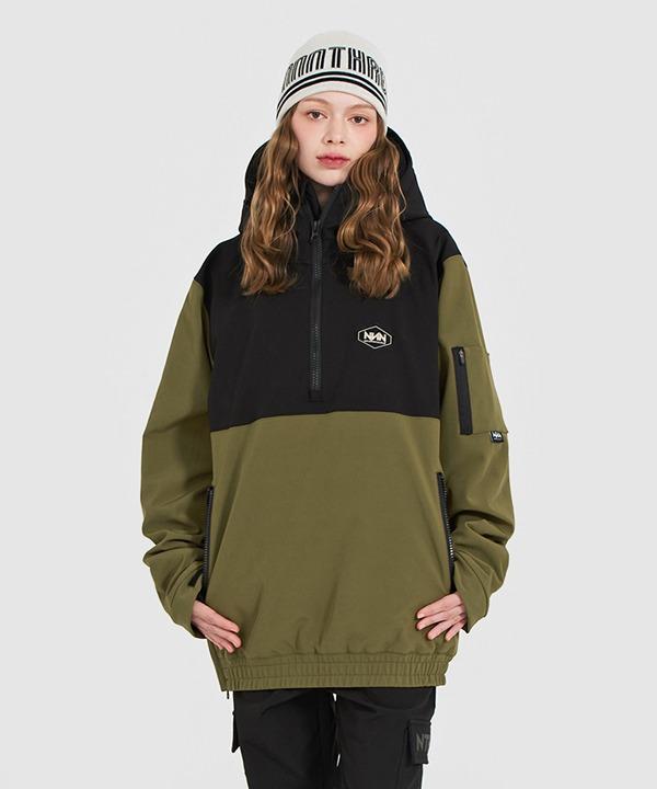 Nnn 2324 Nnn - 3L Tr100 Hood Anorak - Jacket - Olive+Black ( Unisex Snowboard Jacket )