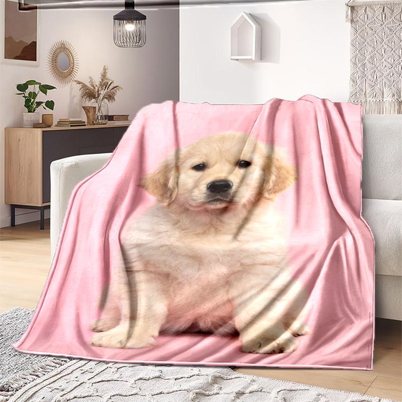 1PC Dog cute printed blanket, all season lightweight home office outdoor nap multifunctional blanket A10