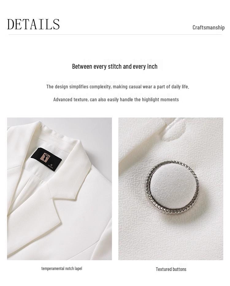 Spring/Summer White Double-Breasted Midi Dress with Suit Collar and Formal Workwear Elegance