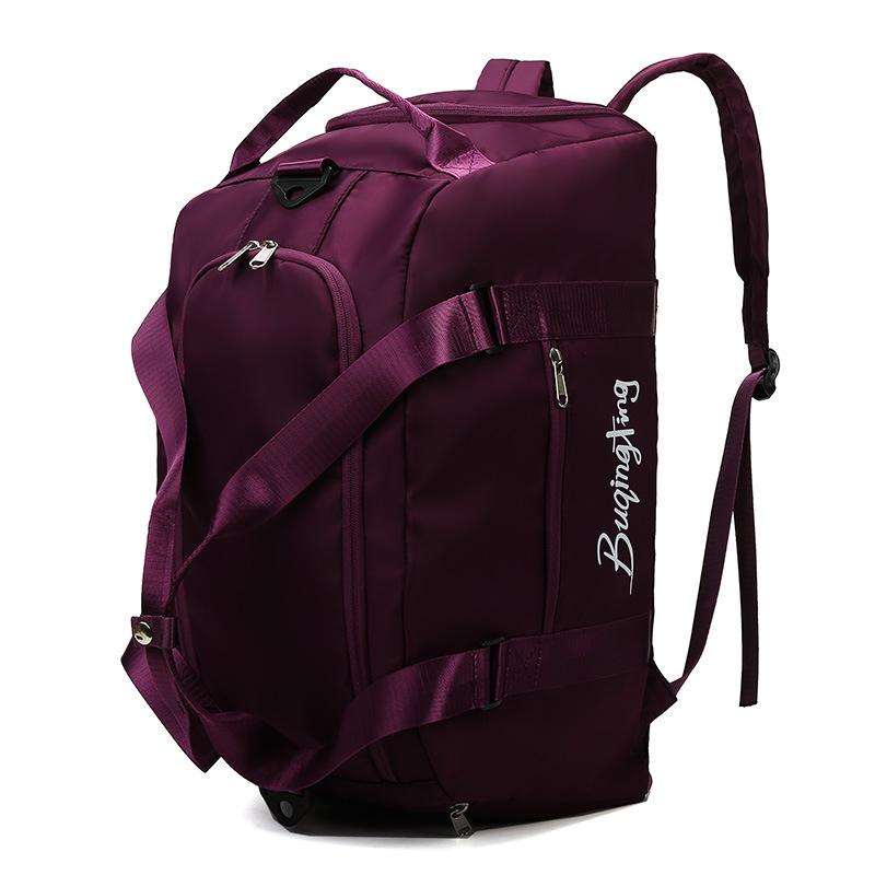 

Multi-purpose color-blocking sports backpack for women with separate compartments for wet and dry items, shoe compartment, gym bag, hand-held Oxford фиолетовый