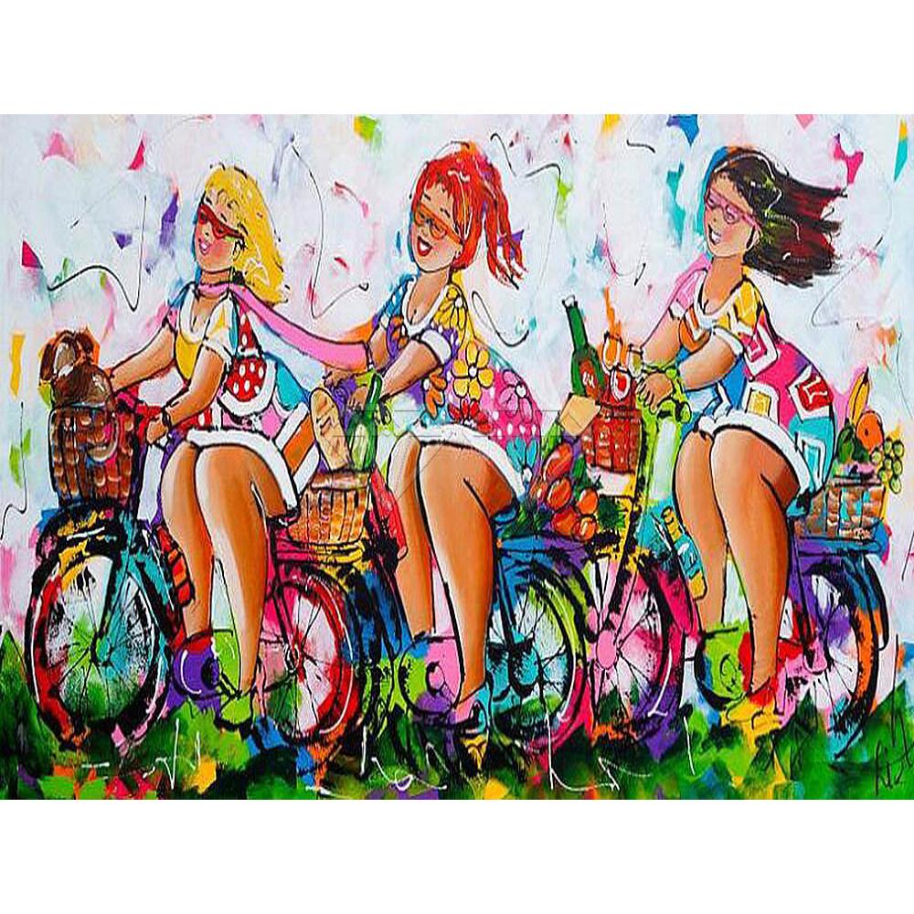 

5D DIY Алмазная живопись Мультяшные Полные Дамы девушка Полные Дамы Полная Круглая Алмазная мозаичная вышивка Крестиком домашний декор Round 50x70cm