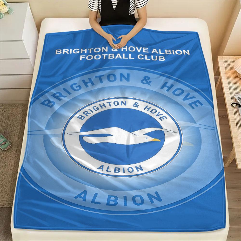 1PC Brighton & Hove Albion Patterned Flannel Blanket Suitable For All Seasons for Home Decor Warmth and Comfort Gifts Holiday Present