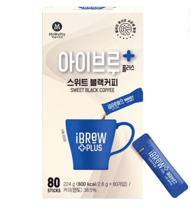 McNulty Coffee I Brew Plus Сладкий Черный Кофе Смесь 80 Пакетиков 1 box