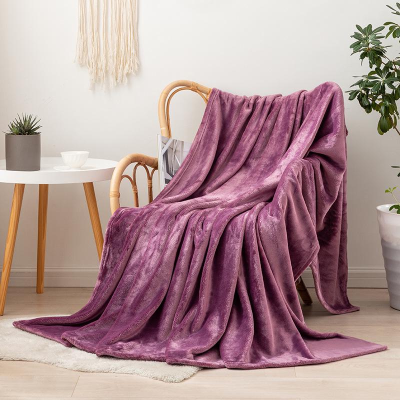 Solid Color Flannel Blanket - Cozy Air Conditioning or Office Nap Blanket