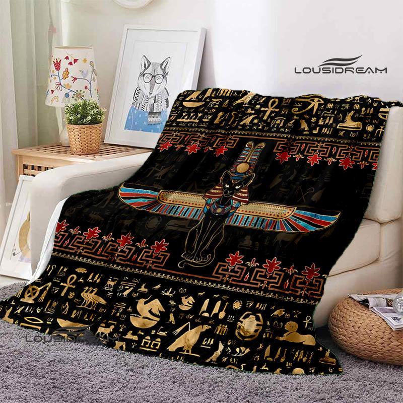 Egyptian Pictograph and Symbol Printing Blanket Children Warm Blankets Home Travel Soft and Comfortable Blanket Birthday Gift