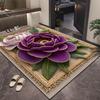 Absorbent Bath Mat Floor 3D Flower Pattern Bathroom Rug Highly Quick Door Friendly Dry Non-Slip Rubber Backing Kitchen Shower Laundry Room No Curl