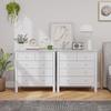 Modern Chest of Drawers, 5 Drawer Storage Cabinet with Metal Handles and Runners for Bedroom, White