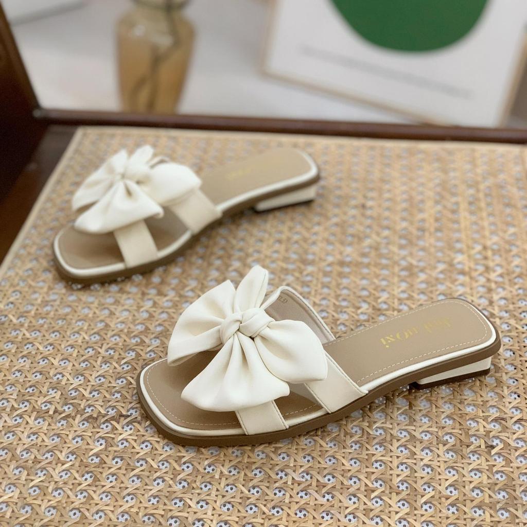 Damen Sommer 2025 Feenstil Flache Schleifenslipper - Weiche Sohle