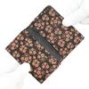 [Inden-ya] Inden Business Card Case, Large Capacity, Deerskin Leather, Black with Pink Lacquer, Forget-me-not Pattern, 2501-51-181