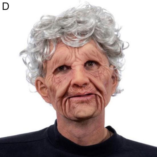 Pełna głowa Halloween straszny Horror stary człowiek gumowa osłona twarzy na imprezę Cosplay rekwizyty