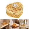 Romance Heart Shaped Metal Jewelry Storage Box Decorated With Diamonds And Pearls