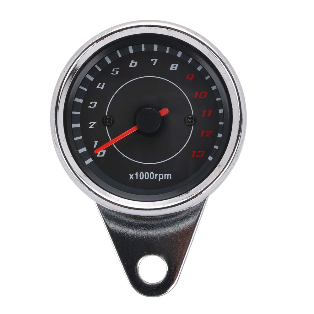 DC 12V Universal Motorcycle Tachometer Electronic Tach Meter Speedometer Gauge LED Backlight 13000 RPM