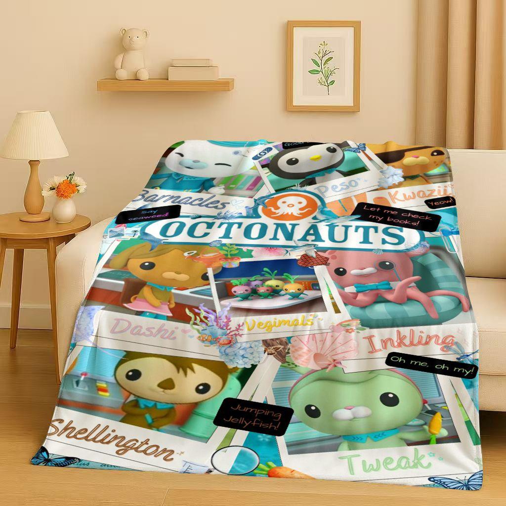 Süße Octonauts Barnacles Cartoon Flanelldecke, Ultraweiche Warme Plüschdecke für Zuhause Schlafzimmer Bett Sofa Abdeckung Büro Reise Kind
