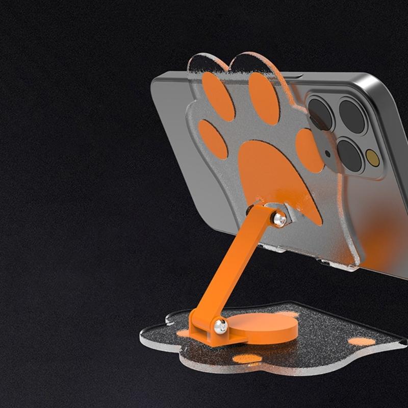 Starke Acryl Katzenpfoten Handyhalterung Höhenverstellbarer Desktop-Halter Leicht zu Tragen Perfekt für Stabile Videos Streaming