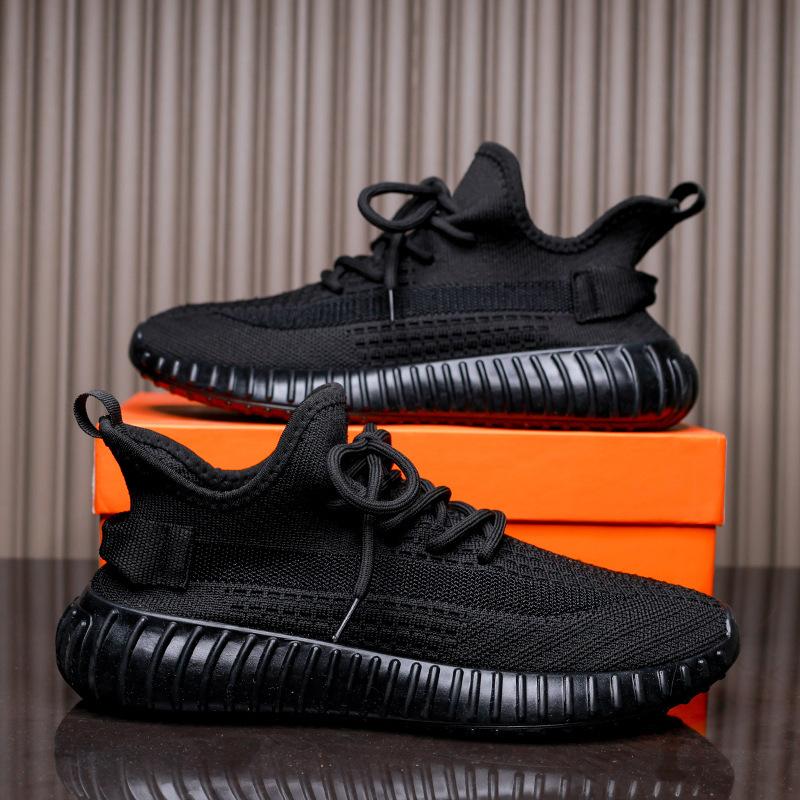 Sommer atmungsaktive neue große Herrenschuhe Fly-Weave Sport Freizeit Netzschuhe Mesh Laufschuhe Herren Kokosnuss Trendschuhe 42 men's size gray