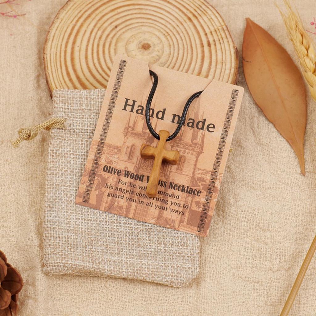 Dřevěný modlitební kříž na krk pro modlitbu a útěchu Náboženský symbol Krucifix Přívěsek Náhrdelník Unikátní křesťanský choker