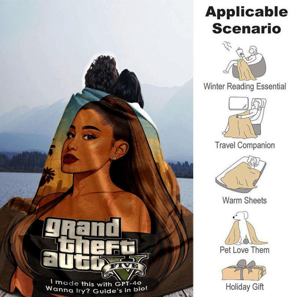 1 Stück Grand Theft Auto Weiche Flanelldecke mit Designer-Print Eine kuschelige Decke für alle Jahreszeiten, perfekt für das Sofa, Bett, Büro
