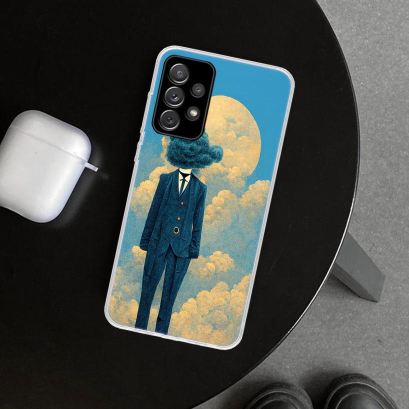 Rene Magritte Art Phone Case Cover for Samsung Galaxy A12 A22 A32 A52 A72 A02S A51 A50S A31 A20S A10S Note 20 Ultra 10 Plus Gala