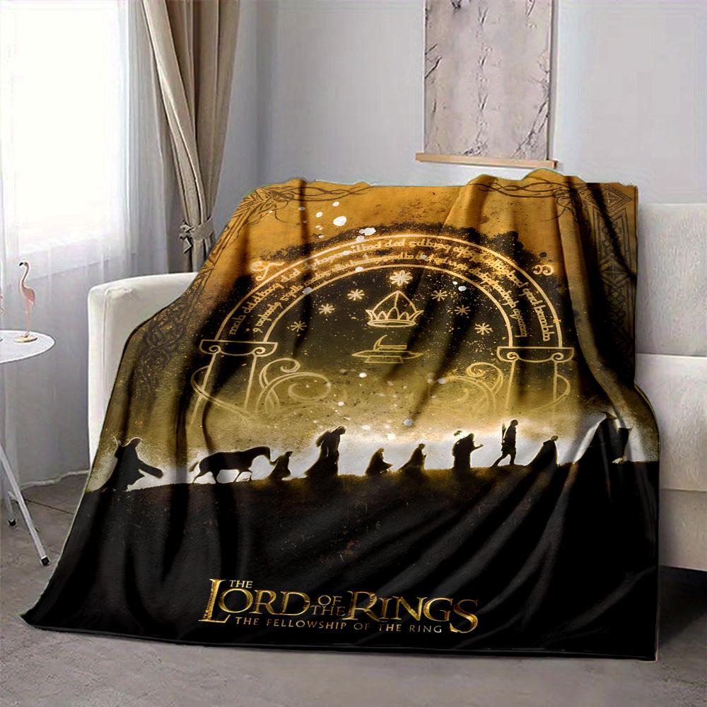 1pc The Lord of the Rings Flannel Throw Blanket - HD Printed Lightweight Soft Warm All-Season Blanket for Sofa, Bed, Travel072