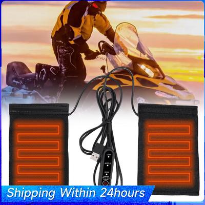 12V USB Motorcycle Heating Handlebar Cover Anti Slip Electric Heated Grip Cover Handlebar Heater Warmer Motorcycle Accessories