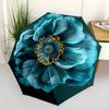1pz Ombrello Automatico Fiore Blu | Pieghevole Portatile 8 Stecche Apertura Manuale, Carino Regalo di Compleanno e Festività per Esterno yy260107103