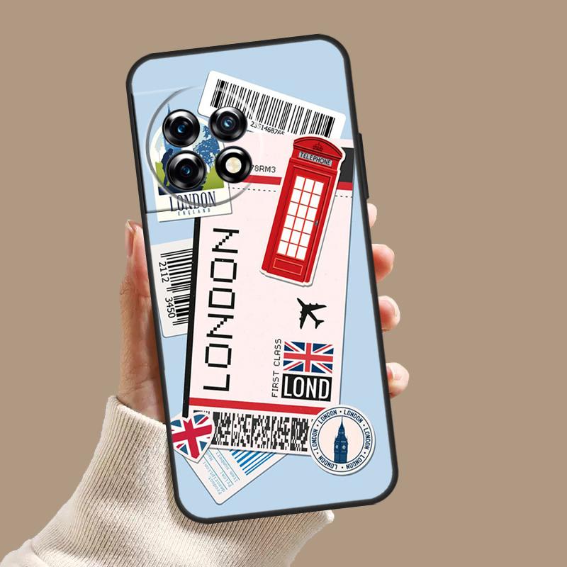 Travel Boarding Pass Tokyo Case For OnePlus 12 11 9 10 Pro 12R 10R 9R 8T 10T Nord 3 2T N10 N20 N30 CE 2 Lite CE4 Cover
