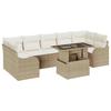 Garden Sofa Set with Cushions and Storage 8 Pcs Beige Poly Rattan