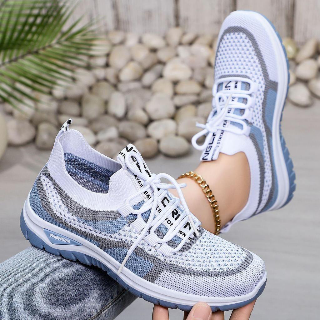 Fashion Spring Ultra-light Running Shoes Sports Women's Shoes Mesh Breathable Platform Sneakers Flying Non-slip Lightweight Casual Shoes