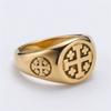 Gold Color Jerusalem Cross Ring Stainless Steel Religious Vintage Five Crosses Crusader Jewelry Georgia Symbol Jewelry for Men