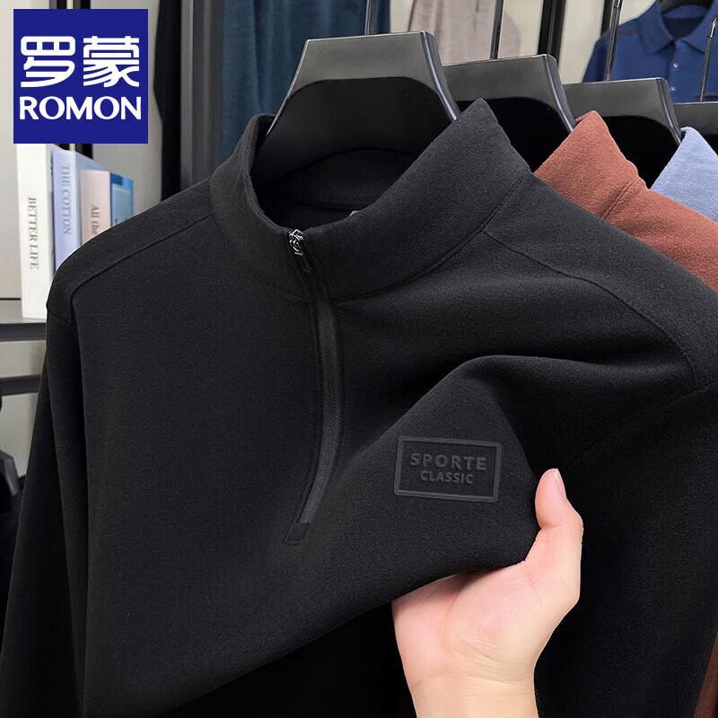 Romon Men s Thermal Half-Zip Long Sleeve T-Shirt M