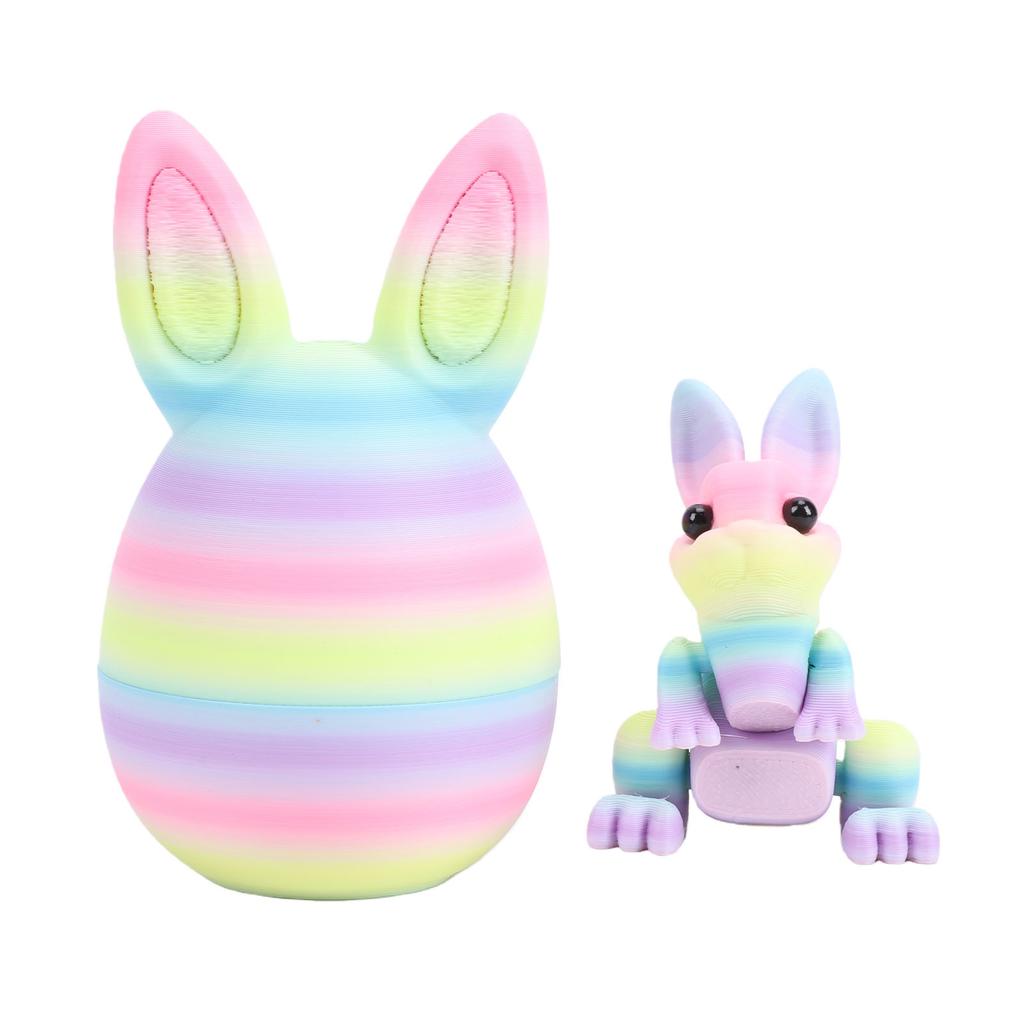 3D Printing Mystery Rabbit Egg Toy Bright Color Multifunctional Movable Easter 3D Printed Toy