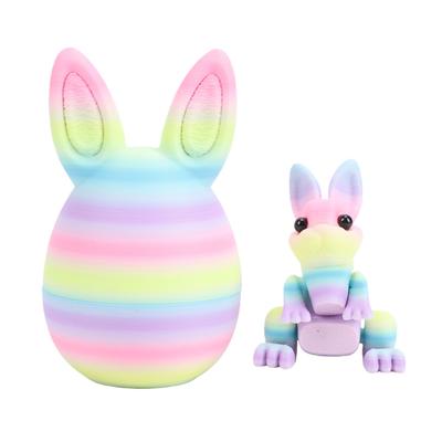 3D Printing Mystery Rabbit Egg Toy Bright Color Multifunctional Movable Easter 3D Printed Toy