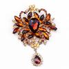 SKEDS Creative Luxury Crystal Flower Brooch Jewelry For Women Elegant Rhinestone Exquisite Corsage Badges Classic Brooches Pins
