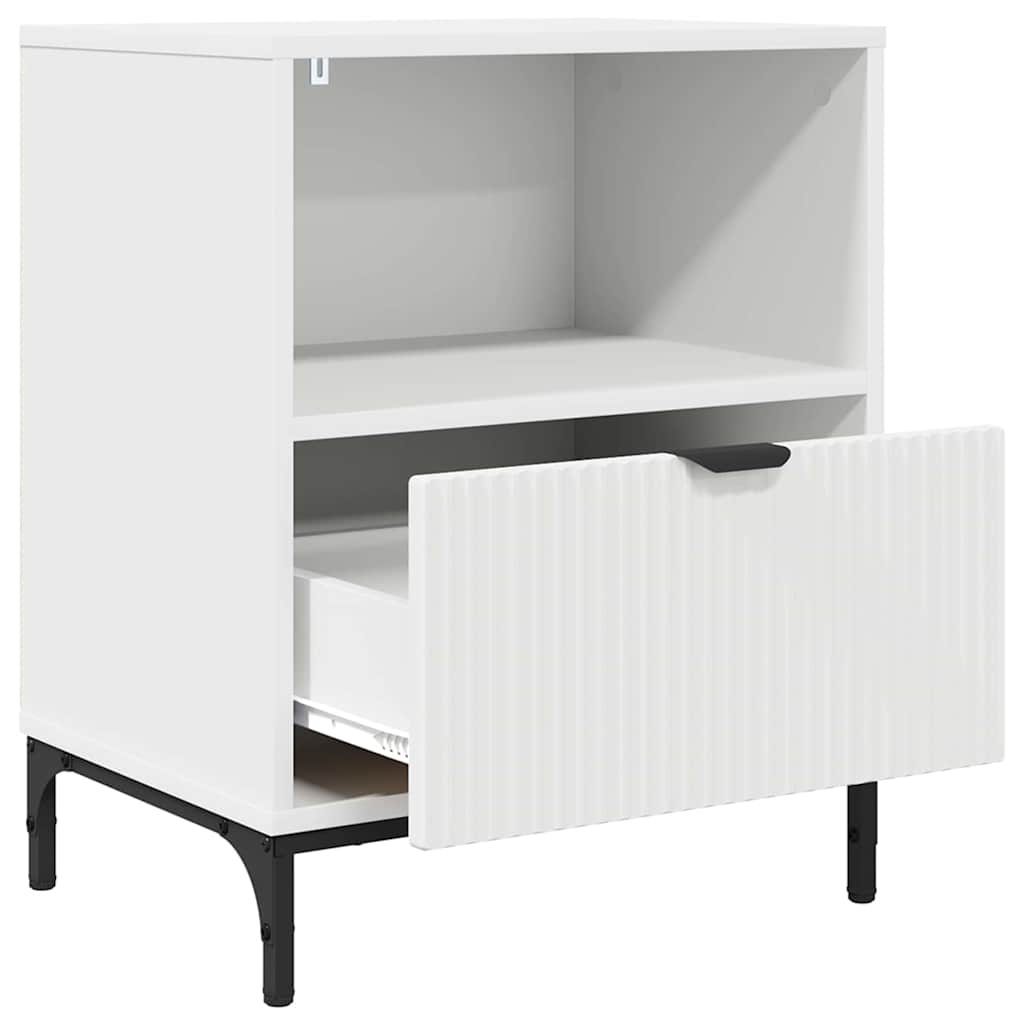 Nightstand Set of 2 White 49 X 36 X 61 Cm Engineered Wood