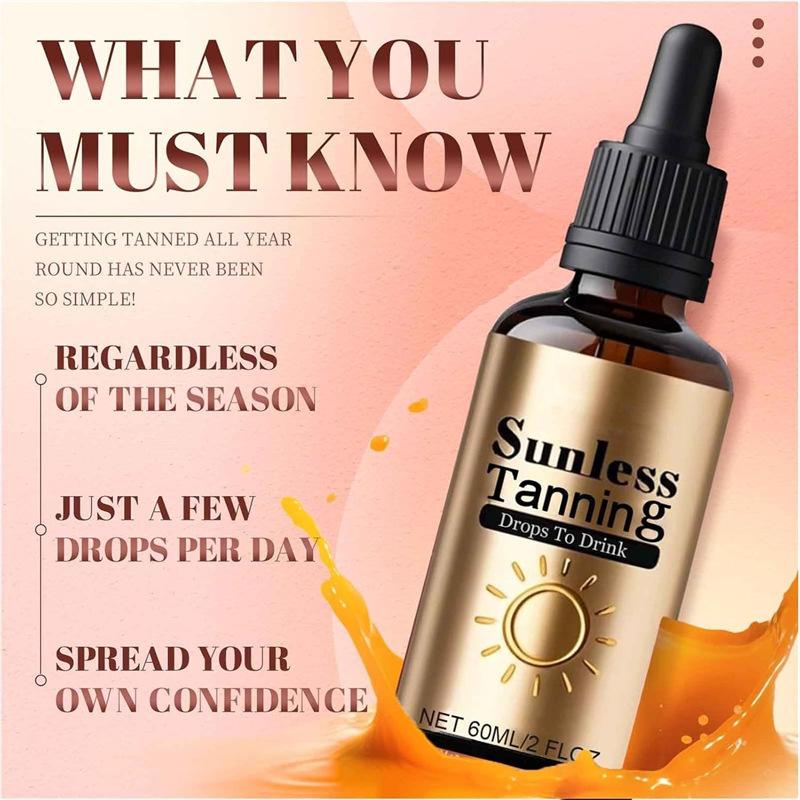Sunless Tanning Drops To Drink Natural Formula Nourishing Hydrating Glowing Skin 30ml