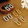 Exaggerated Double Ring Ear Buckle Fashion Versatile 18K Gold Plated Stainless Steel Pendant Earrings