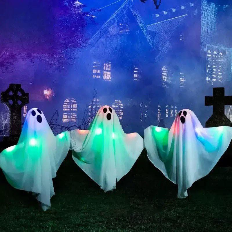 Halloween Outdoor Lawn Decor - Glowing Ghost Stake Light Yard Porch Garden Party Decoration