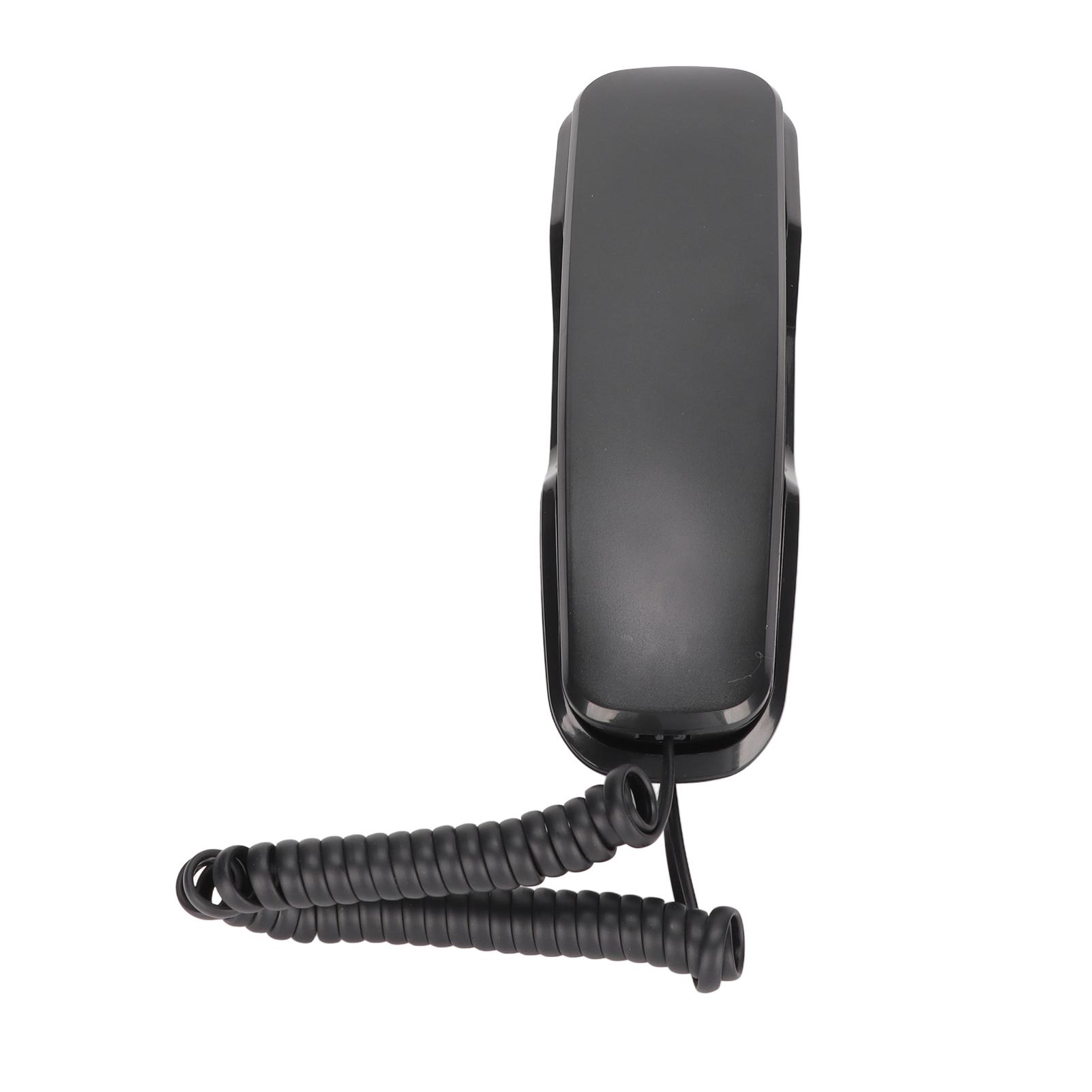 

Настенный телефон с функцией повторного набора и отключения звука, проводной телефон для дома, офиса, отеля, черный чёрный