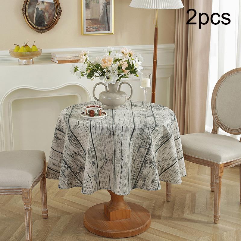 Tablecloth 2PCS Christmas Day Decoration Waterproof and Oilproof Dining Table Cloth Polyester Decoration