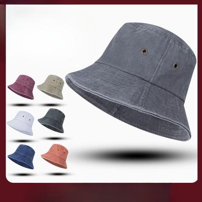New Spring and Summer Japanese Washing Denim Versatile Sun Protection Fisherman Hat Sun Hat Couple Fashion Pot Hat Trend