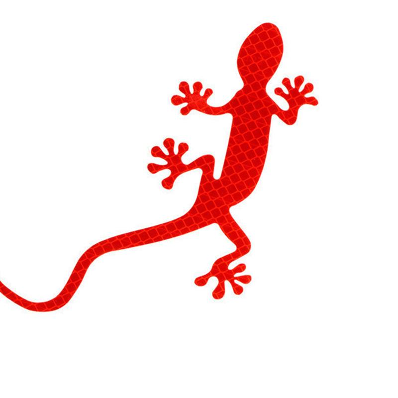 Gecko Reflective Safety Mark Cars Sticker PVC 3D Animal Decals Mark Night Driving Warning Strip Light Reflect Window Sticker