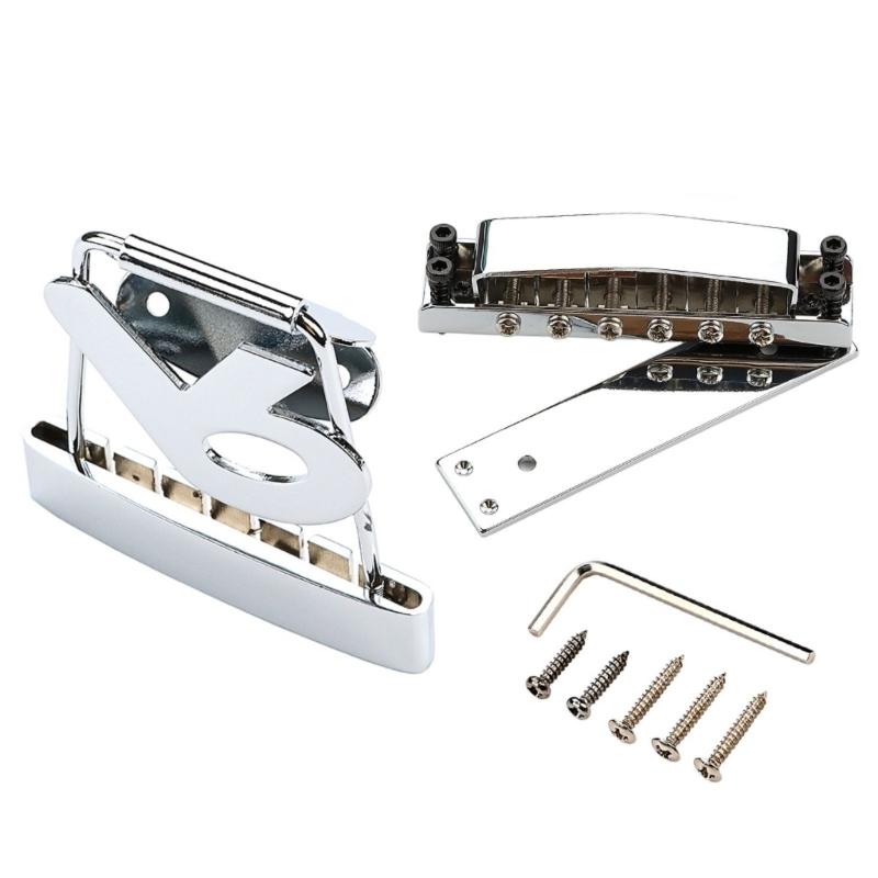 Short Guitar Tailpiece with Bridge Cover And Base Plate 6 String Electric Guitar Trapeze Tailpiece Bridge Easy Install