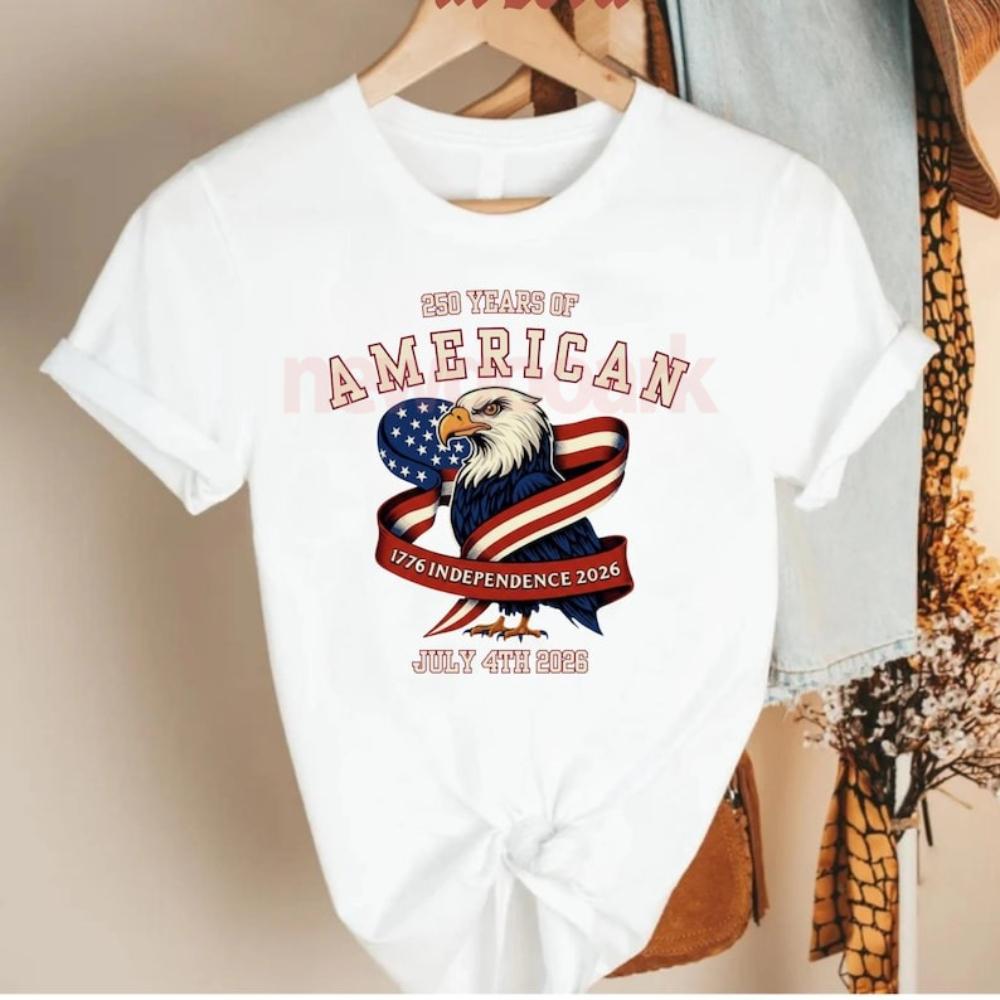 Футболка 250-летие Америки Белоголовый орлан Флаг Патриотическая Женская Мужская Повседневная Хлопковая Графическая Футболка Креативные Топы Футболка S