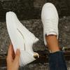 New versatile lace-up low-top little white shoes women's sports flat-soled thick-soled leather board shoes