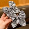 2 Gray Bow Hair Clips, Fashionable and Sweet Style Hair Accessories Suitable for Daily Use